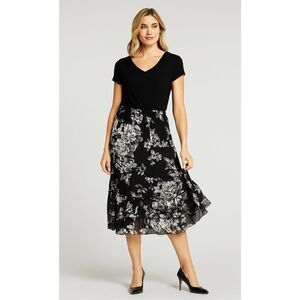 COUNTERPARTS Womens Floral Midi Skirt Ruffled Fairy Goth Size Medium